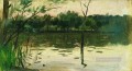 landscape with pink sunset Isaac Levitan